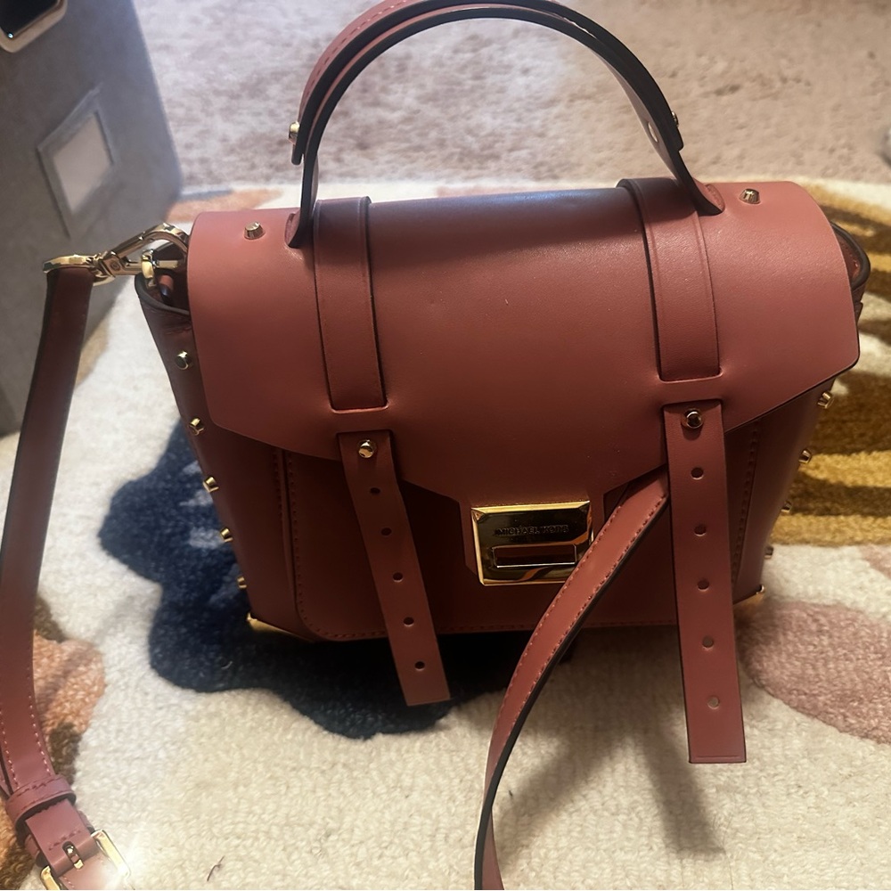 Michael Kors Pink Satchel with Gold Accents